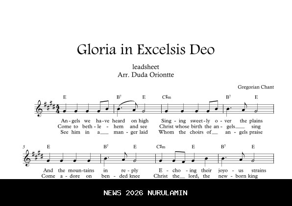 Chord dan Lirik Lagu Rohani Gloria In Excelsis Deo yang Mudah Dimainkan
