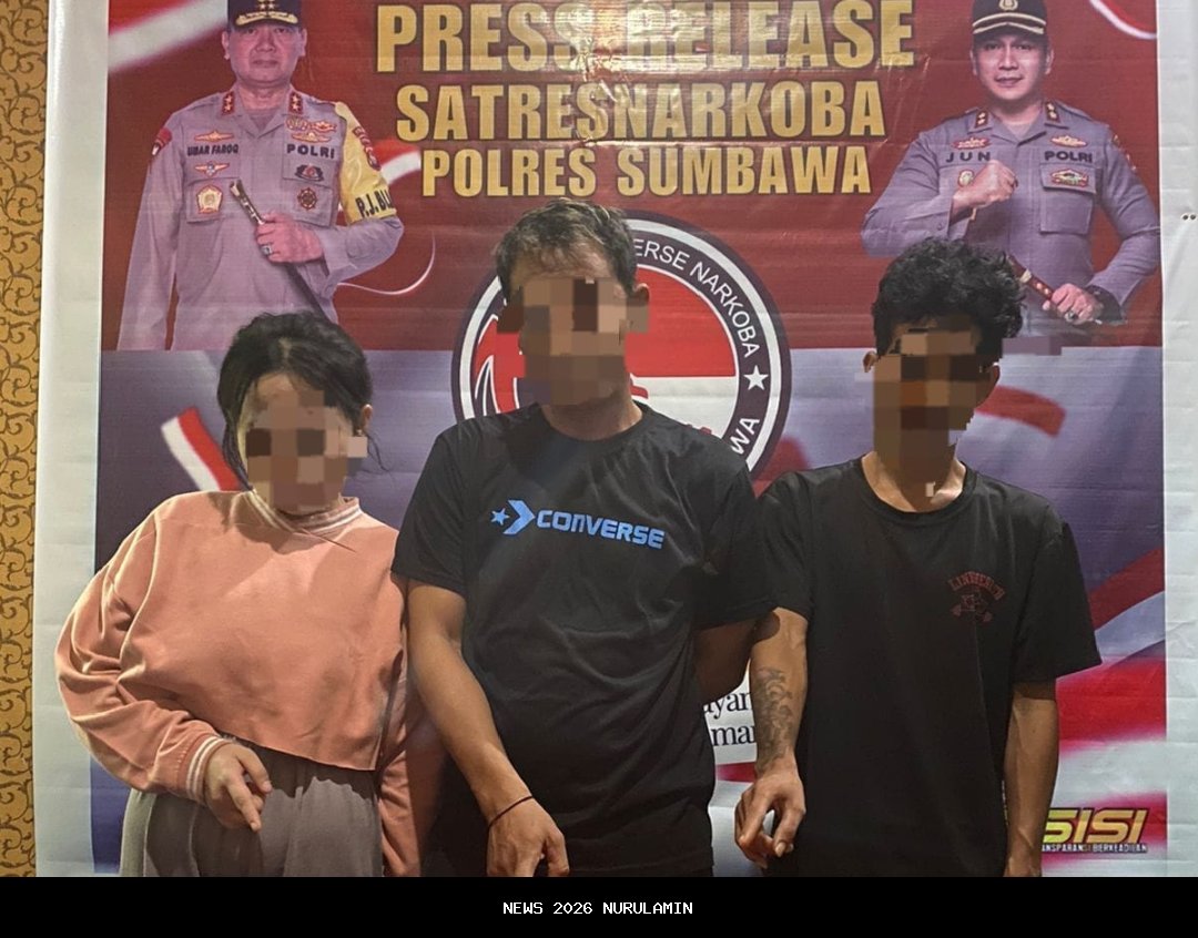 Dua Pria dan Satu Wanita Ditahan Terkait Narkoba