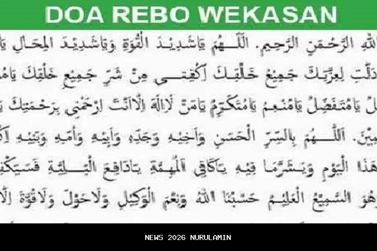 Doa Setelah Sholat Sunnah Rebo Wekasan Lengkap Arab, Latin, dan Arti