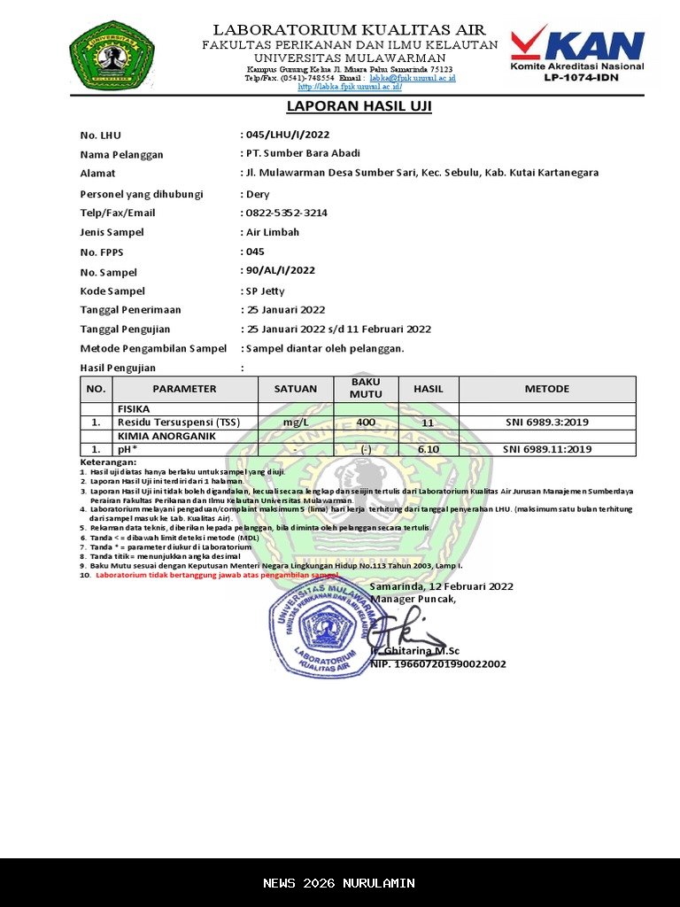 Hasil Uji Lab MBG di SMP 1 Laguboti: Kandungan Bakteri Melebihi Batas Normal