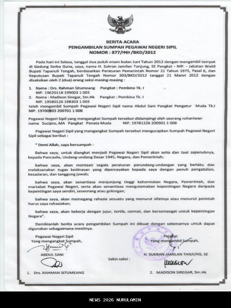 575 ASN Baru Kabupaten Yapen Lantik Sumpah Janji