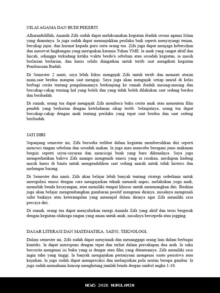 16 Contoh Narasi Raport Kurikulum Merdeka Bahasa Inggris SMP dan SMA