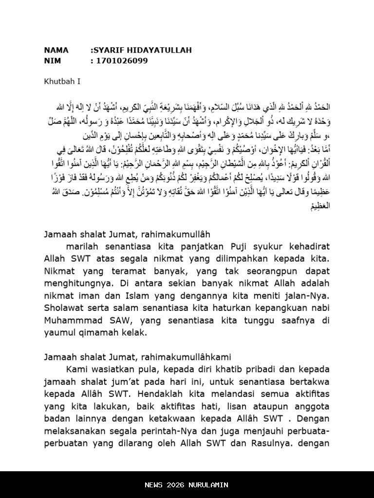 Naskah Khutbah Jumat: Belajar Bersyukur Melalui Hujan