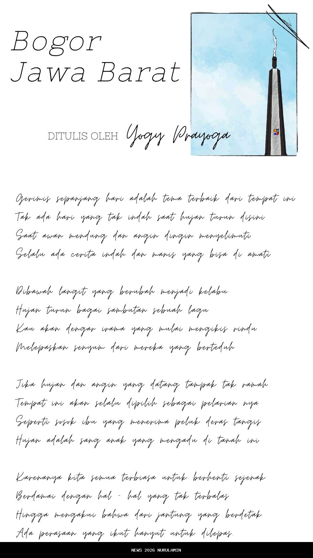 Langit Tanpa Tiang - Puisi Rafeyfa Chayara Hendayana - Bogor