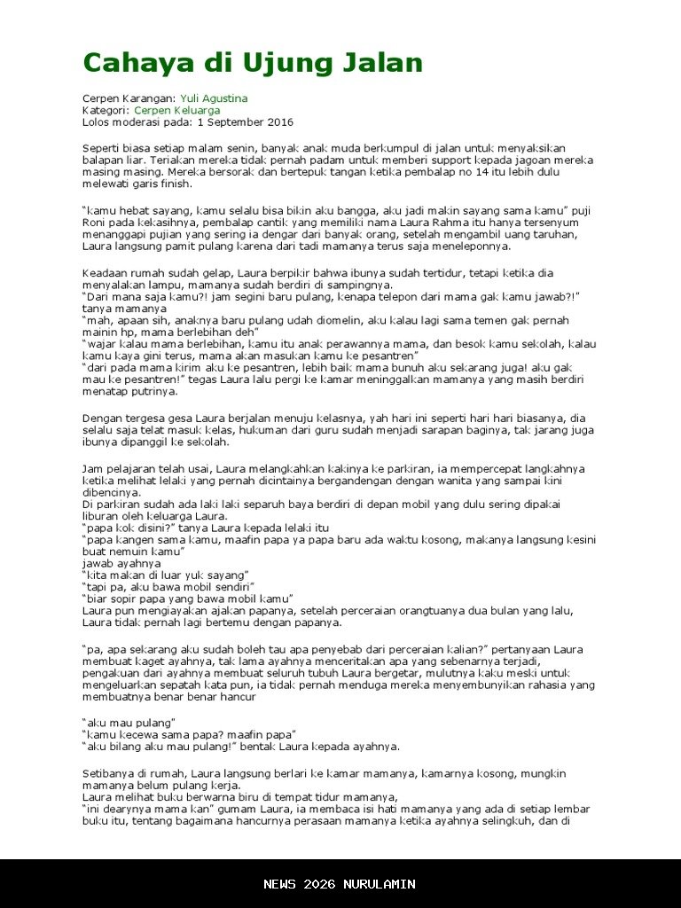 Malu, Tapi Mau - Cerpen Cahaya Liora - Palu