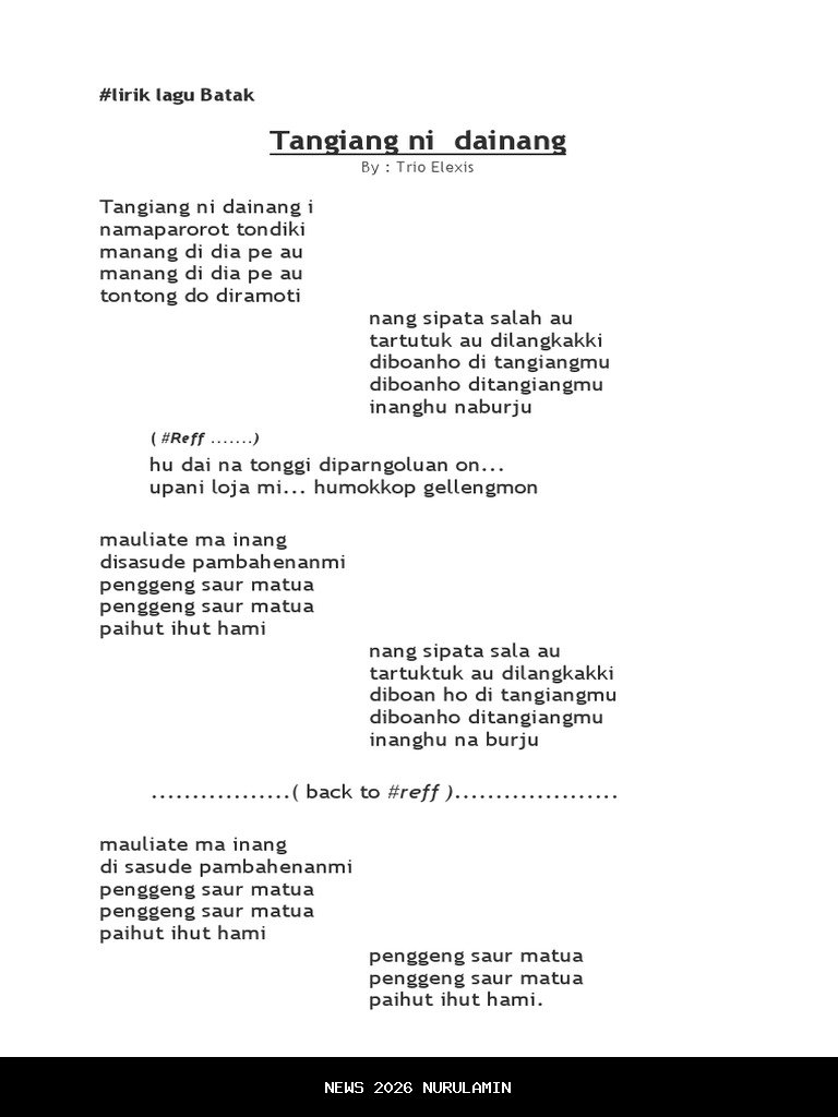 Lirik Lagu Batak Matua So Ra Muli oleh Serli Napitu