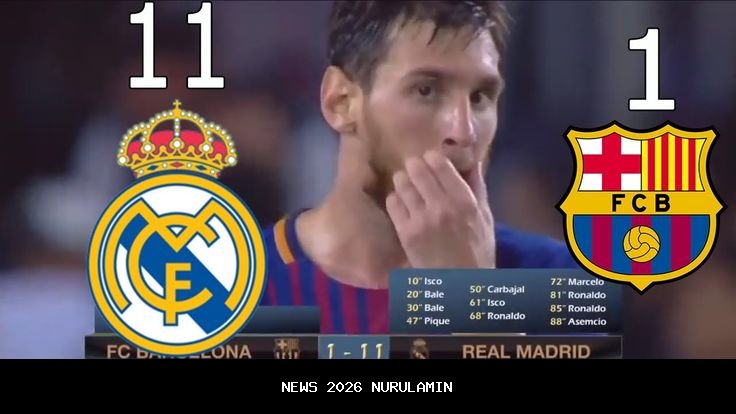 El Clásico: Barcelona Kalah 1-2 dari Real Madrid