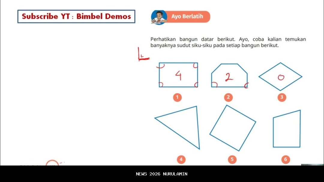 Jawaban Matematika Kelas 5 Halaman 169: Hitung Sudut Siku-Siku pada Setiap Bangun