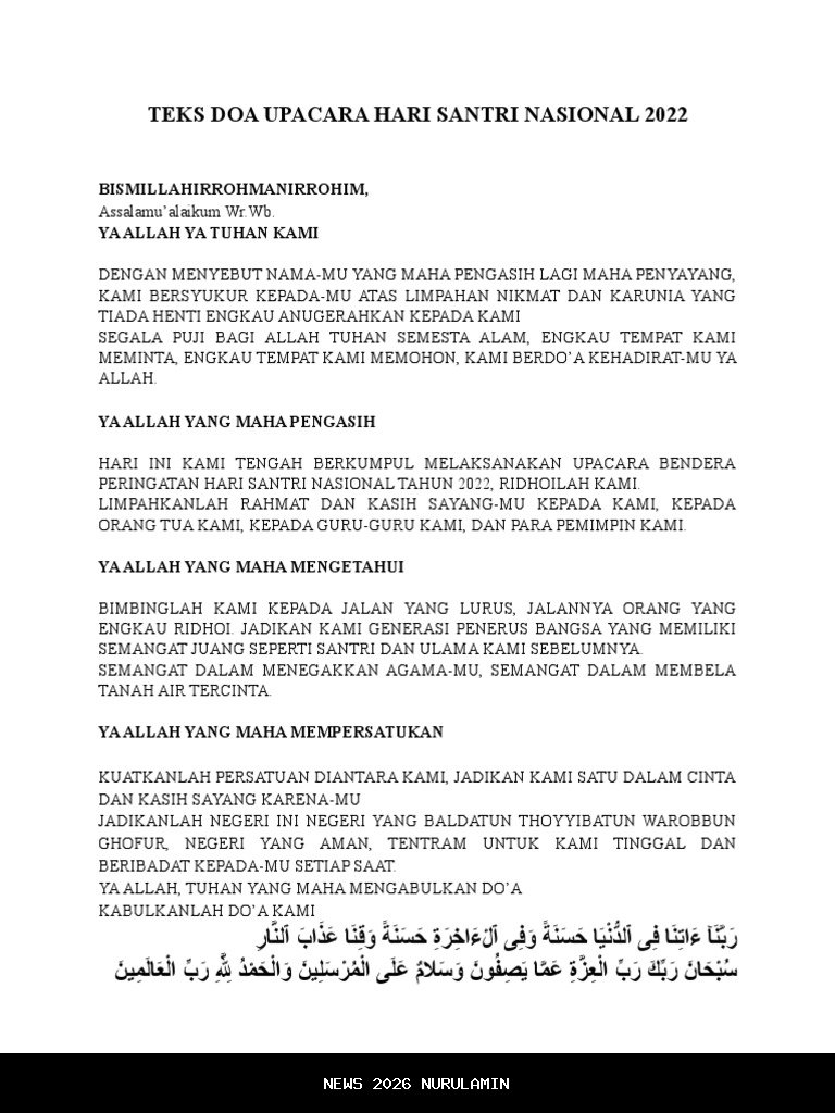 Amanat Upacara Hari Santri 2025: Link Unduh dan Panduan Lengkap Kemenag