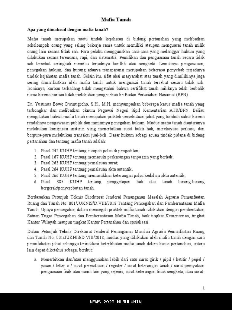 Jusuf Kalla Bongkar Modus Mafia Tanah yang Sebabkan Sengketa, Mulai dari Rekayasa Hukum hingga Pemalsuan