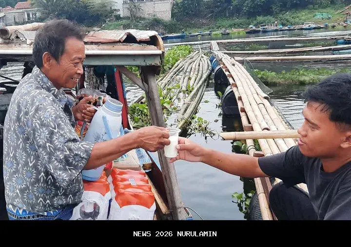 Perahu Warung di Waduk Cirata Sajikan Kopi dan Gorengan untuk Pekerja Keramba