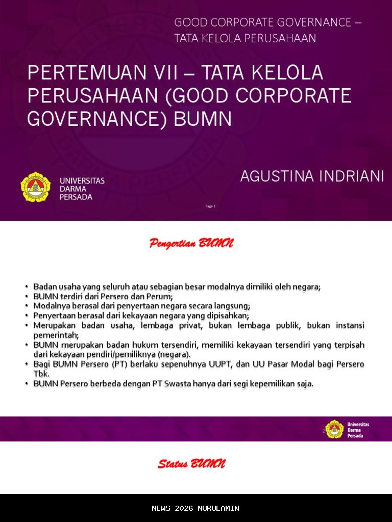 UU BUMN Baru Kuatkan Tata Kelola dan Tingkatkan Kepercayaan Investor