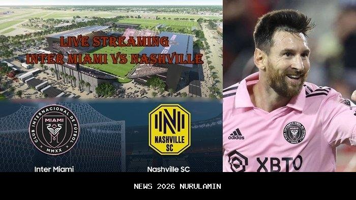 Live Streaming Nashville SC vs Inter Miami, Messi Tampil