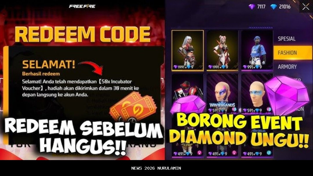 Kode Redeem Free Fire 21 Oktober 2025, Dapat Diamond dan Skin Gratis