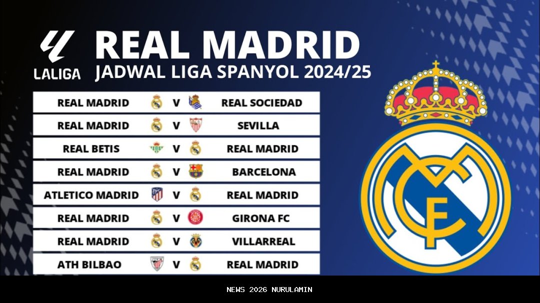 Jadwal Live TV Liga Spanyol 2025-2026: Real Madrid vs Osasuna, Cek Klasemen Terbaru LaLiga