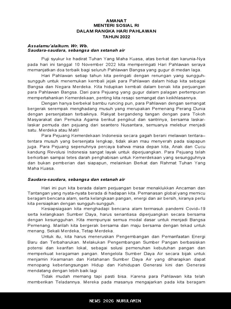 Naskah Sambutan Hari Pahlawan yang Bermakna dan Mudah Diingat, Disampaikan Saat Upacara