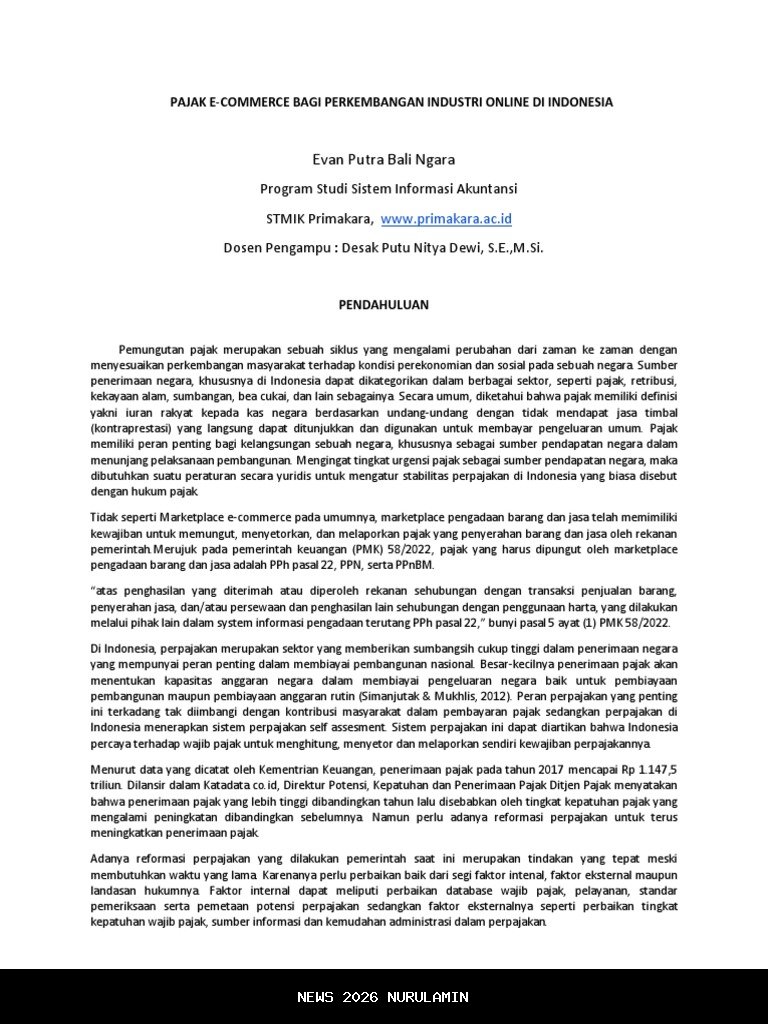 Ekonomi Digital Meledak, Pajak E-Commerce Naik 65 Persen Picu Konsumsi