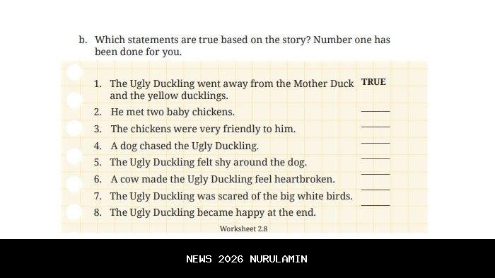 Kunci Jawaban Bahasa Inggris Kelas 8 Halaman 93: Dua Anak Ayam