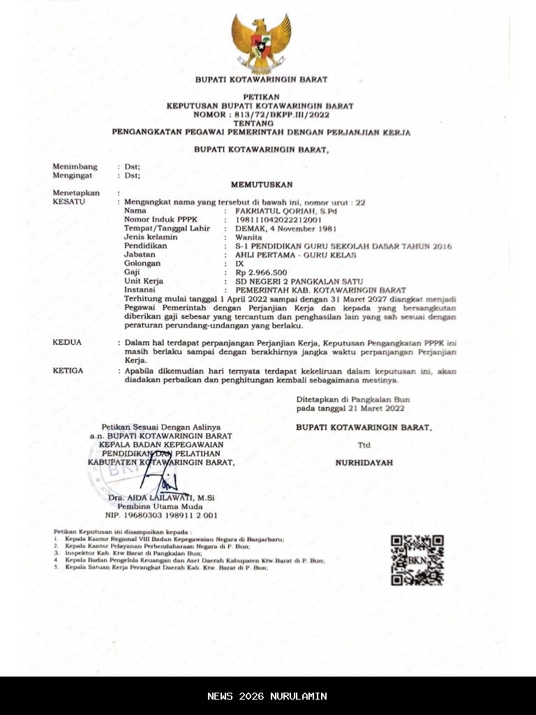 SK PPPK Paruh Waktu 2025 Tertunda, Ini Penjelasan BKN Soal Kendala Administrasi