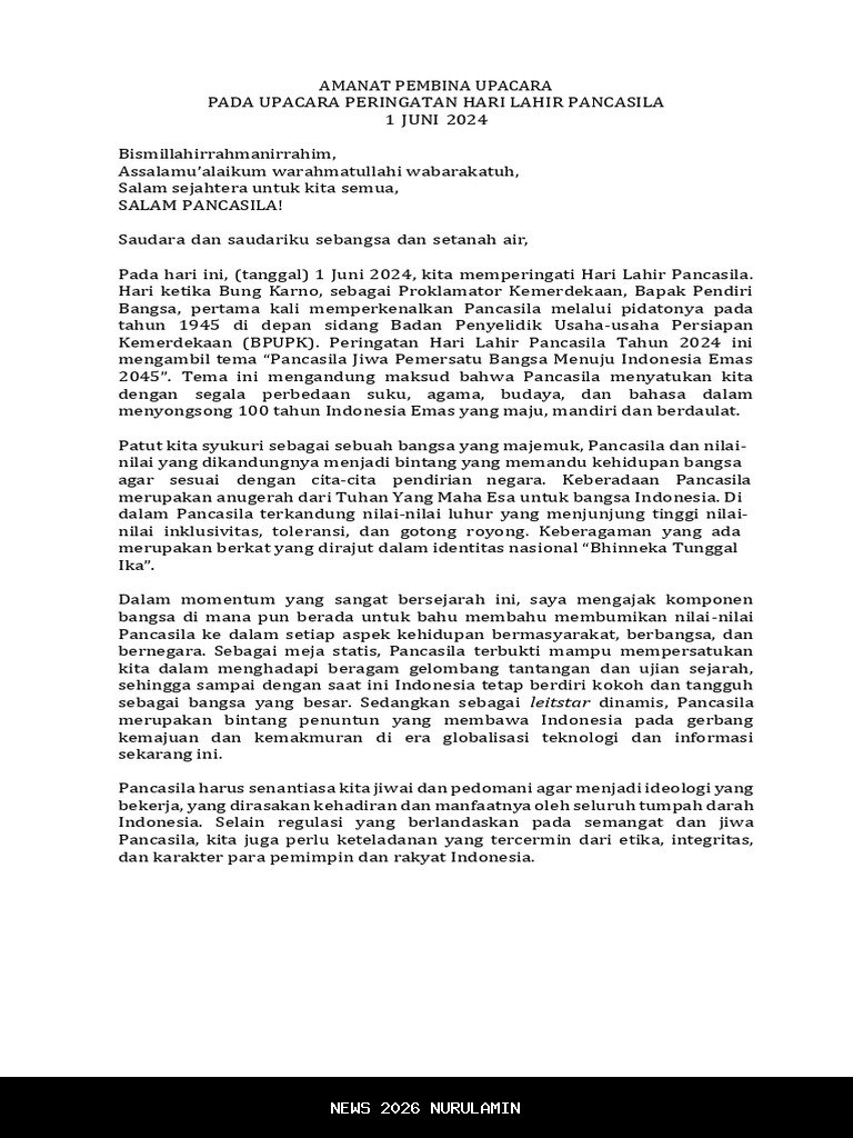 Naskah Amanat Pembina Upacara Hari Pahlawan yang Inspiratif dan Sederhana
