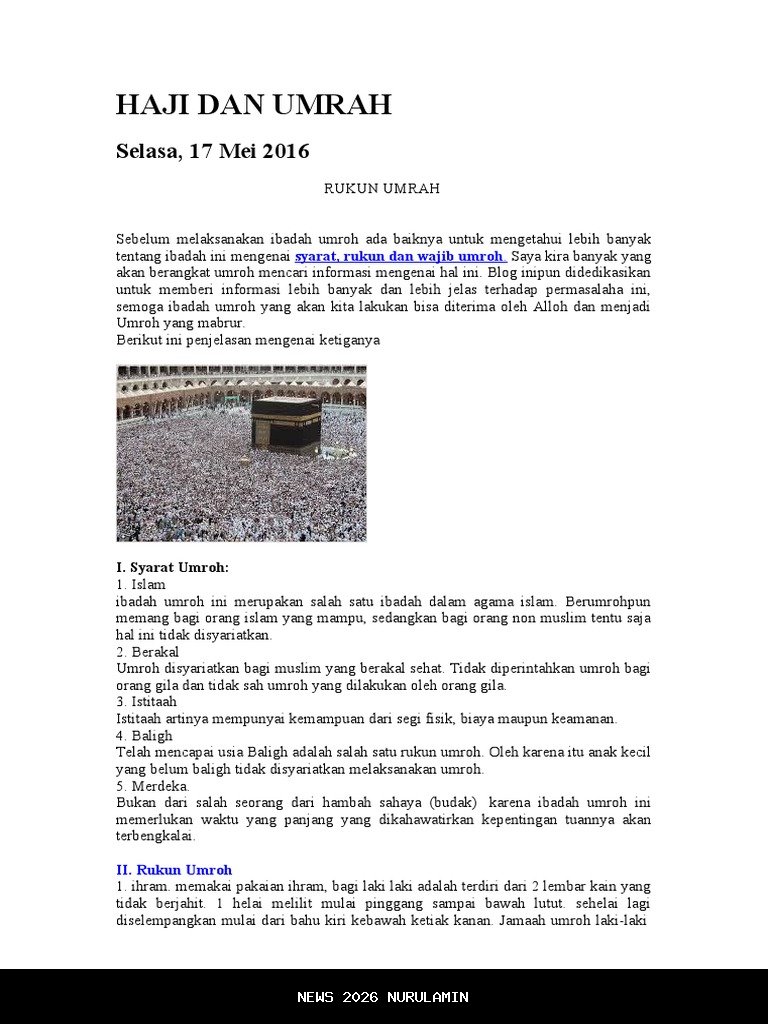 Syarat Umrah Mandiri Ditetapkan Pemerintah Berdasarkan UU Haji Baru