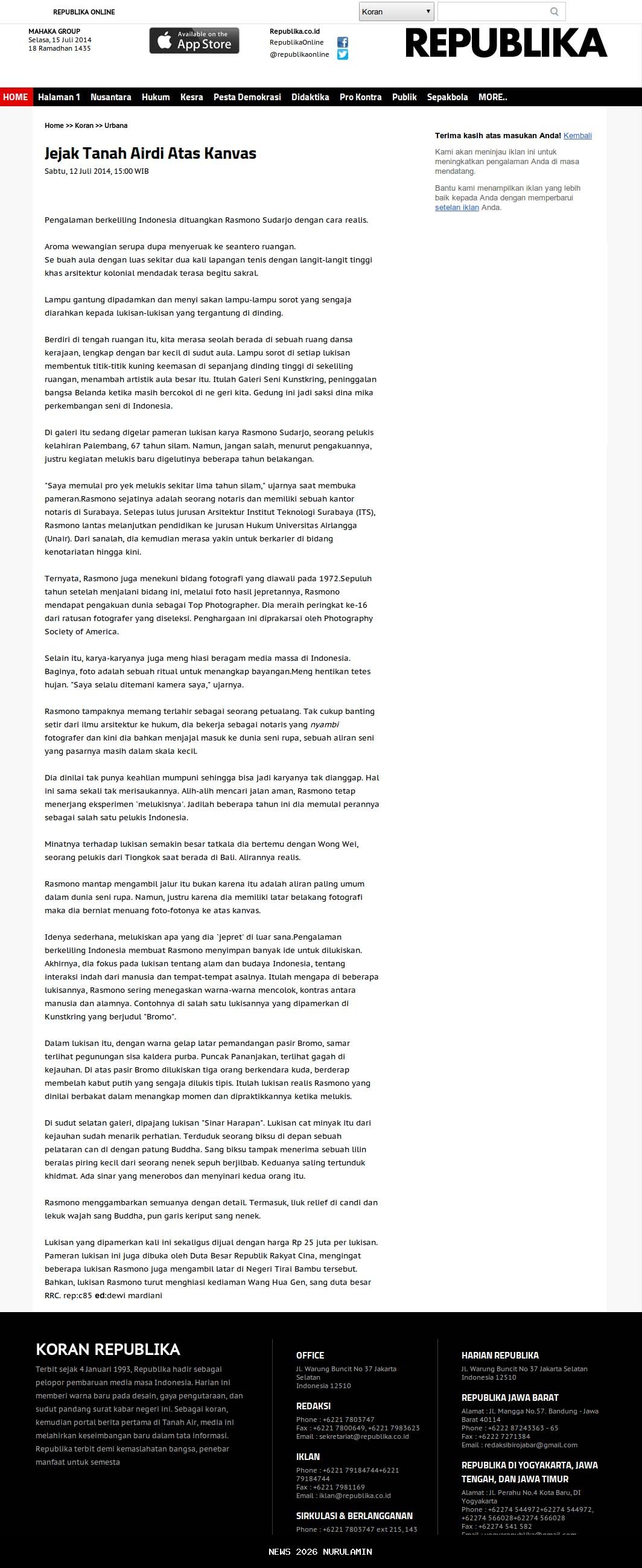 Jejak Waktu di Atas Kanvas