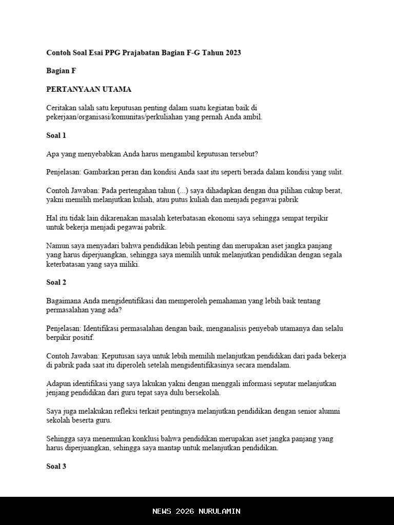 Contoh Esai PPG Prajabatan 2025: Cara Menulis Jawaban yang Menarik dan Reflektif