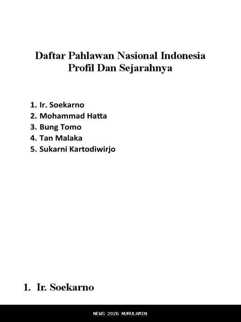 Daftar 10 Tokoh Pahlawan Nasional 2025, Ahli Waris Terima Rp50 Juta Tahunan