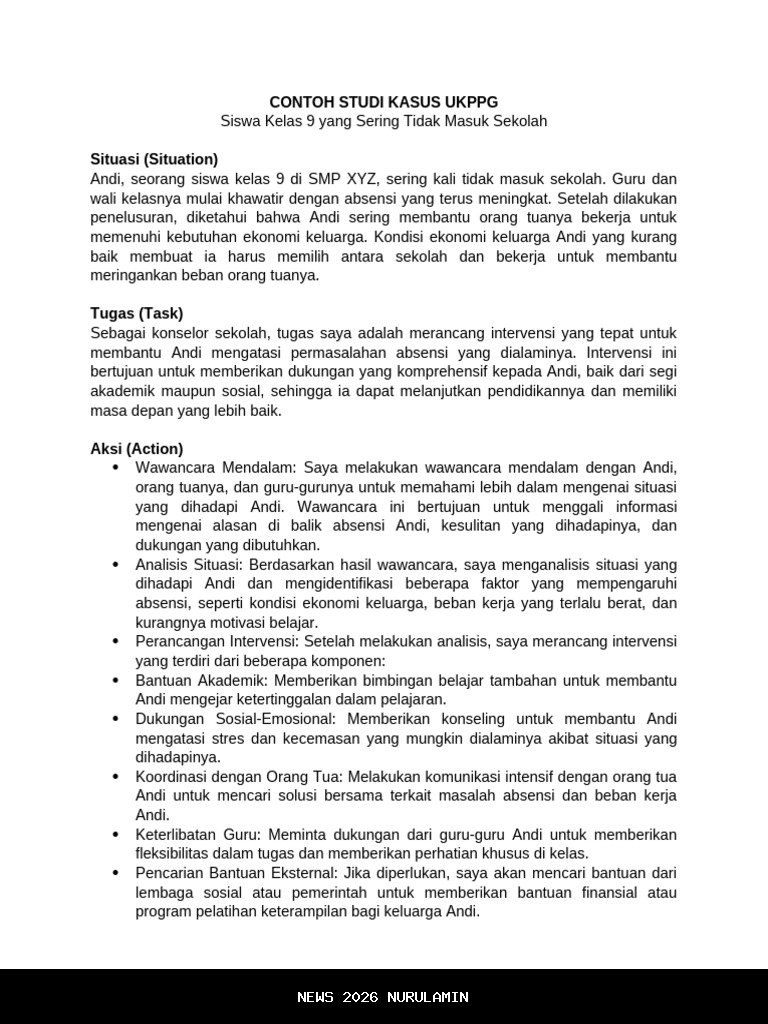 Contoh Soal Studi Kasus UKPPG 2025 dengan Jawaban Esai 350 Kata