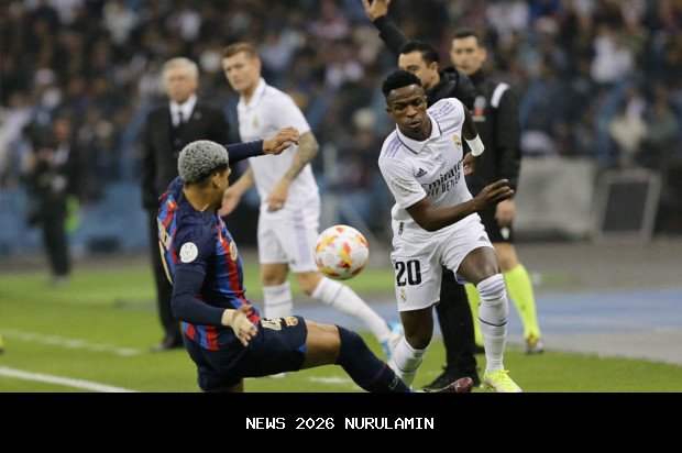 Skor 2-1 Madrid Ungguli Barcelona di Babak Pertama