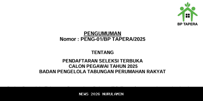 Lowongan Kerja BP Tapera 2025: Persyaratan dan Pendaftaran