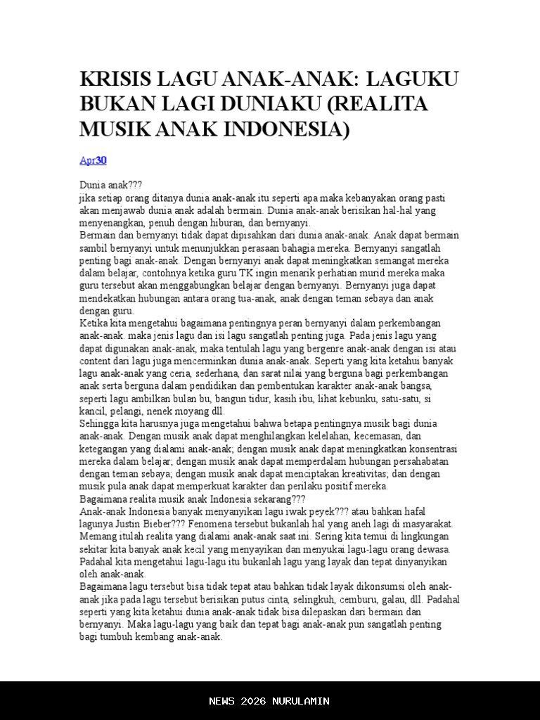 Krisis Lagu Anak, Deta Ryana Pencipta Lagu Kesehatan Mental Mengapresiasi 'Picnic' Arsy Hermansyah