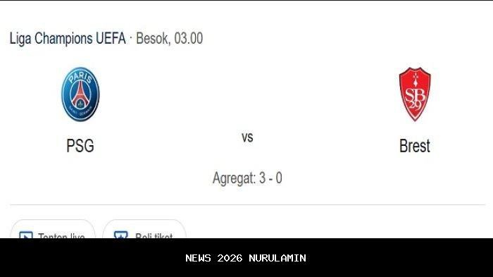 Prediksi Skor Brest vs PSG, Head to Head dan Susunan Pemain!