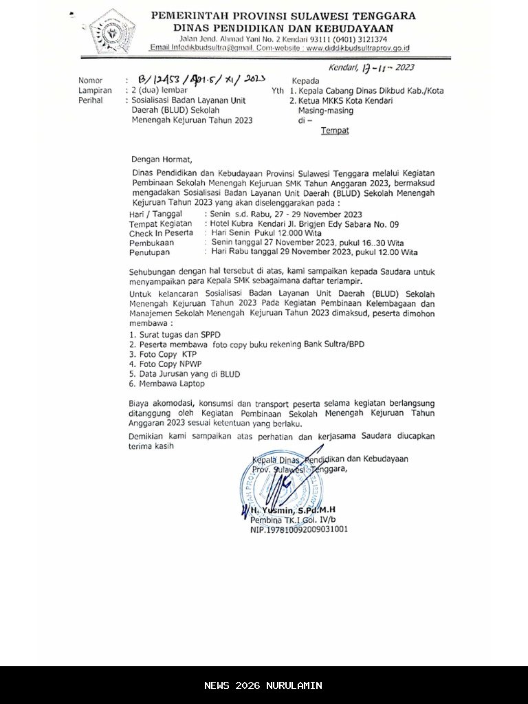 Jika Tak Mandiri Selama Tiga Tahun, BLUD SMK Terancam Tutup