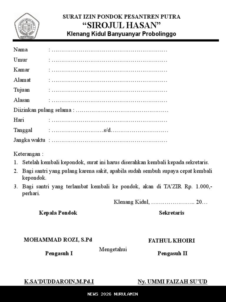 Persyaratan Izin Operasional Pondok Pesantren