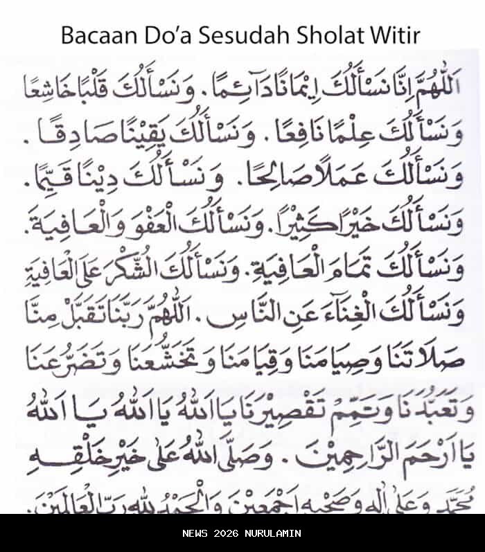 Dzikir dan Doa Setelah Sholat Tahajud dan Witir dalam Huruf Latin
