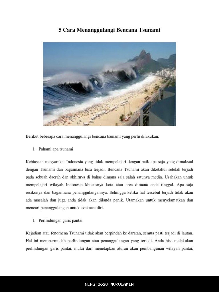 Mengenal Drill Tsunami yang Disebut Maigus Nasir sebagai Solusi Utama Menghadapi Bencana