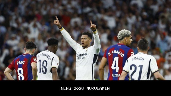 El Clasico Panas! Real Madrid Kalahkan Barcelona 2-1, Mbappe dan Bellingham Bawa Los Blancos Puncaki Klasemen