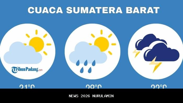 Prakiraan Cuaca Sumatera Barat Hari Ini: Hujan Petir di 3 Wilayah