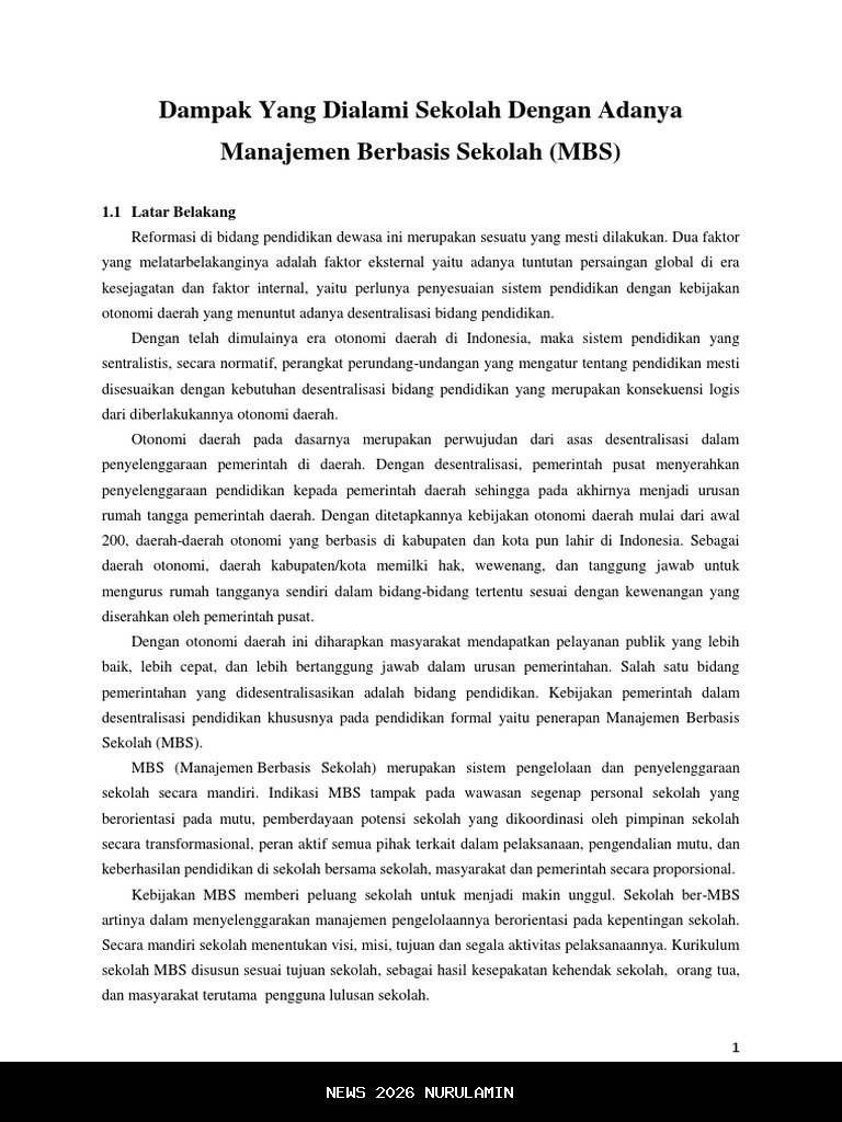 Penghidupan Sekolah Berdampak Ekonomi