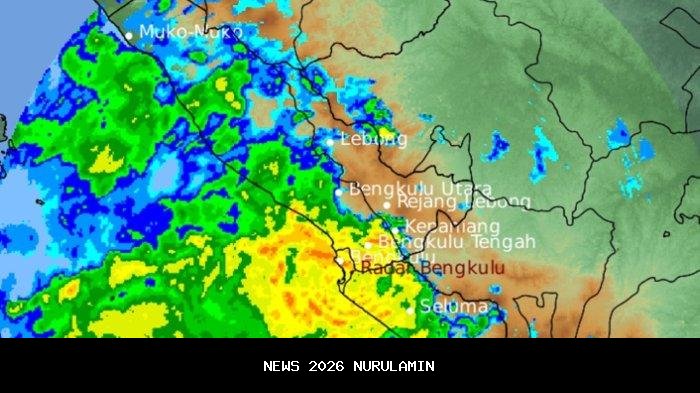 Prakiraan Cuaca Bengkulu Selatan, Kedurang-Ulu Manna 21 Oktober 2025: Hujan Petir