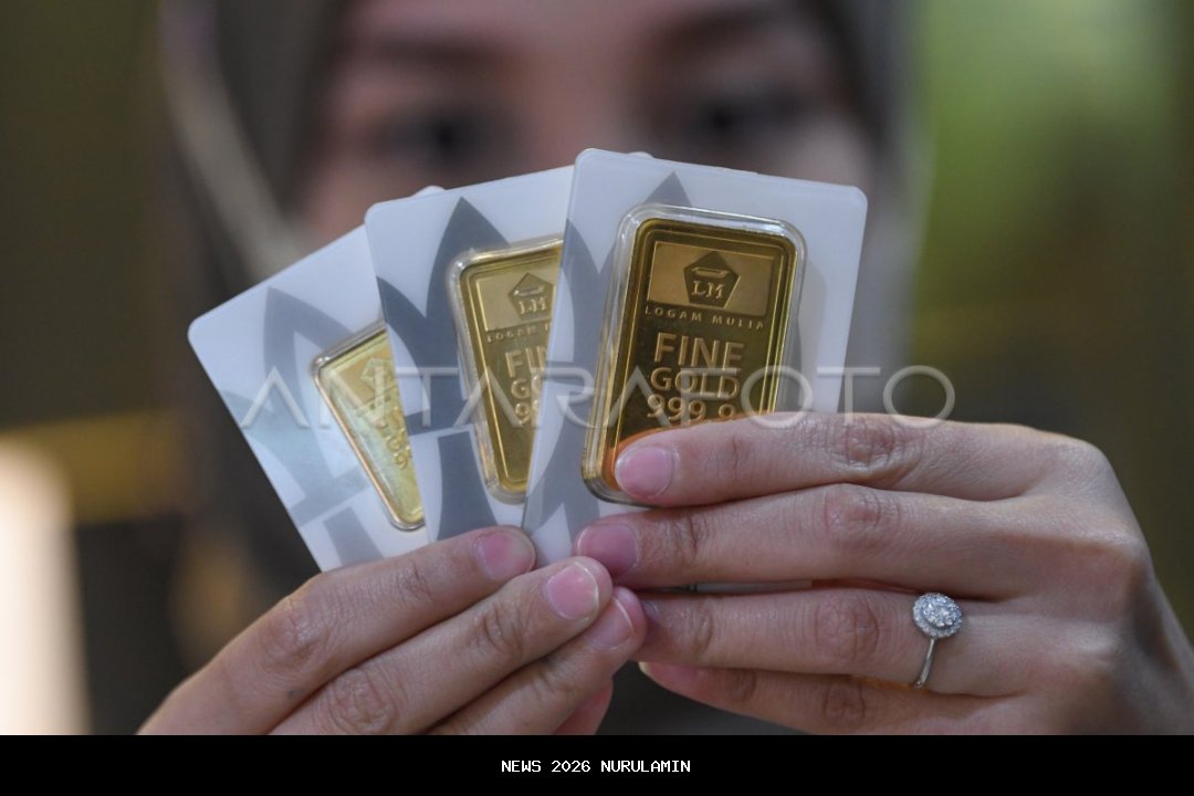 Harga emas Antam turun setelah rekor terus tercipta