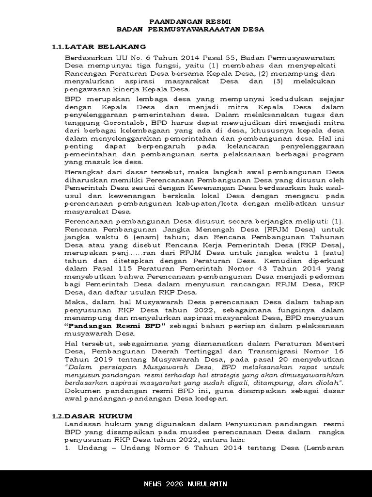 Wabup Deddy Abdul Hamid Dorong Peran BPD Tingkatkan Efisiensi Anggaran 2026