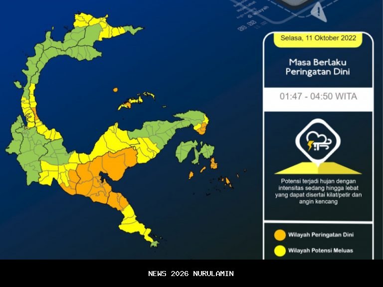 Wilayah Sulawesi Utara Berpotensi Hujan Hari Ini, Selasa 21 Oktober 2025