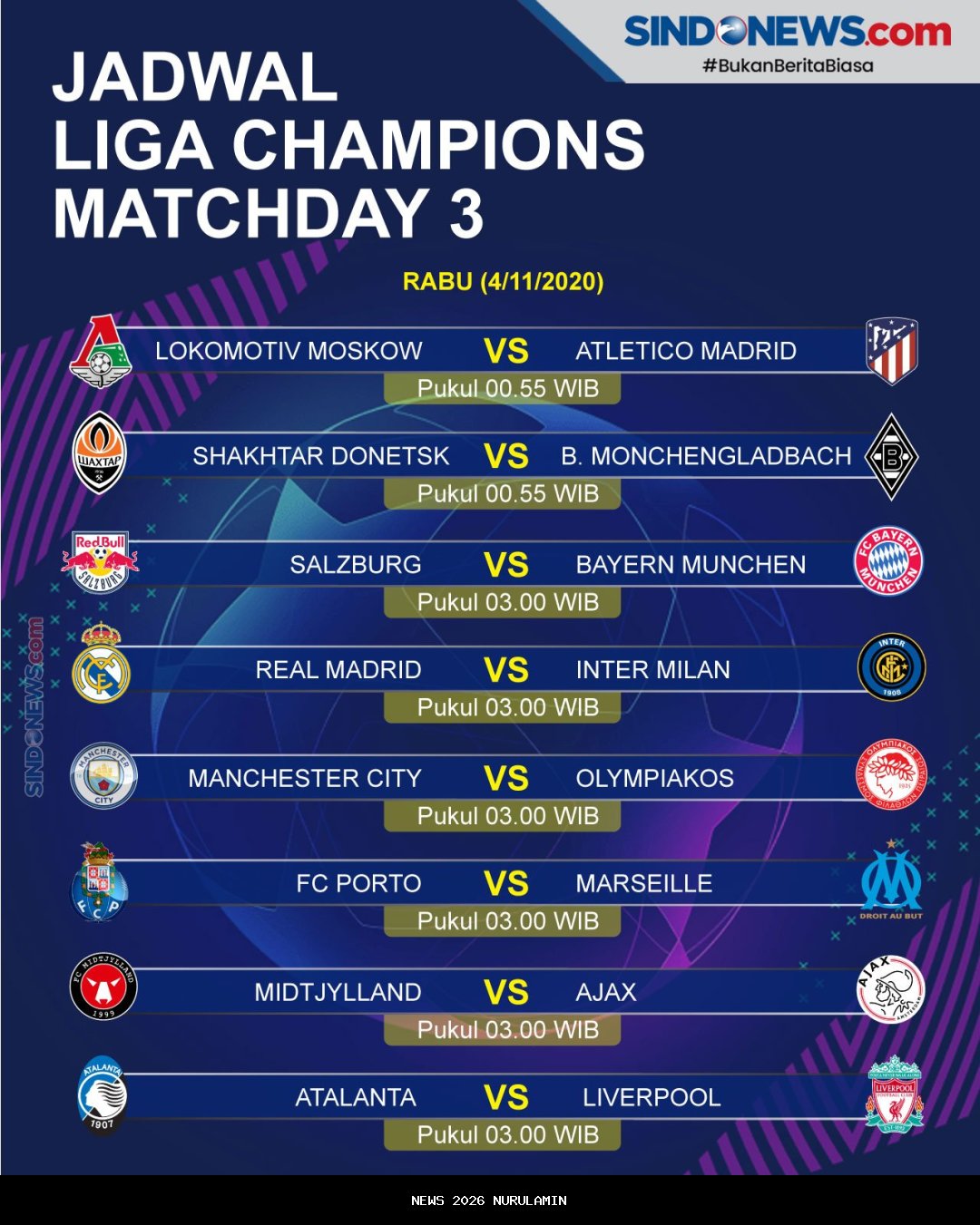 Jadwal Lengkap Bola: Liga Champions Asia, Eropa, dan Lokal