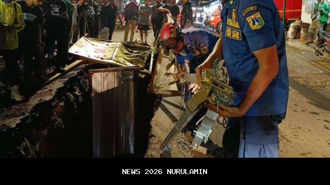 Pengendara Motor Terseret Lubang di Proyek Saluran Air Yogyakarta