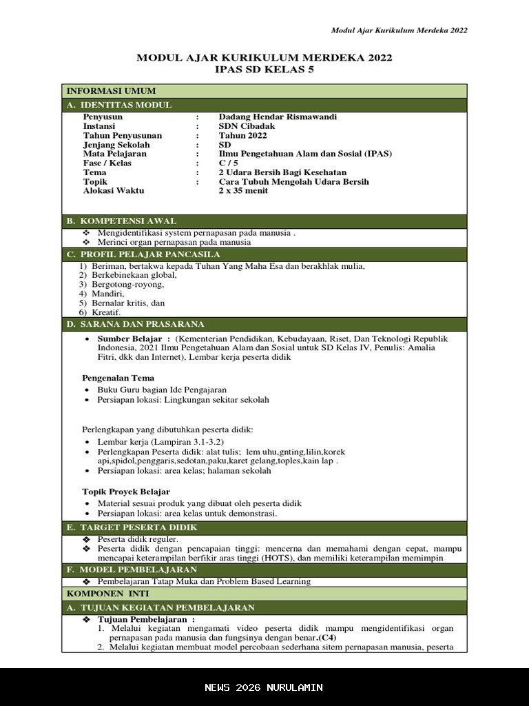 Modul Pembelajaran Deep Learning IPAS Kelas 6 SD: Apakah Energi Bumi Akan Habis?