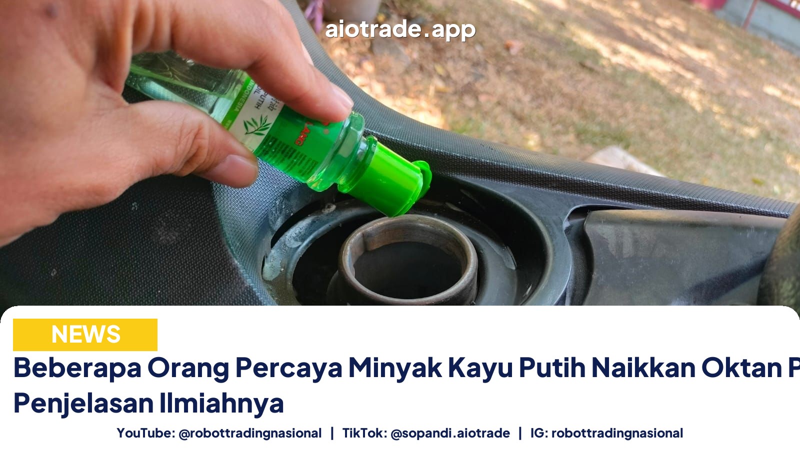Beberapa Orang Percaya Minyak Kayu Putih Naikkan Oktan Pertalite, Ini Penjelasan Ilmiahnya