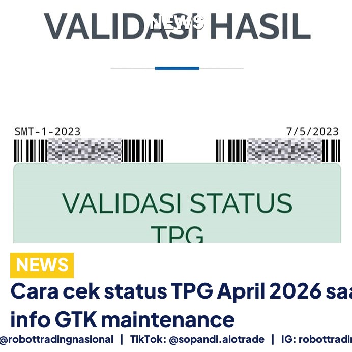 Cara cek status TPG April 2026 saat info GTK maintenance