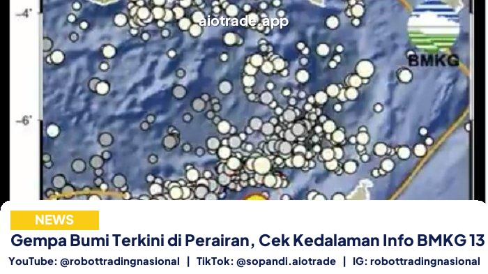 Gempa Bumi Terkini di Perairan, Cek Kedalaman Info BMKG 13 April 2026